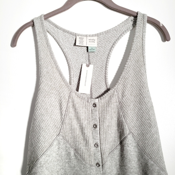 NEW Saturday Sunday Gray Ribbed Racerback Tank - Picture 2 of 4